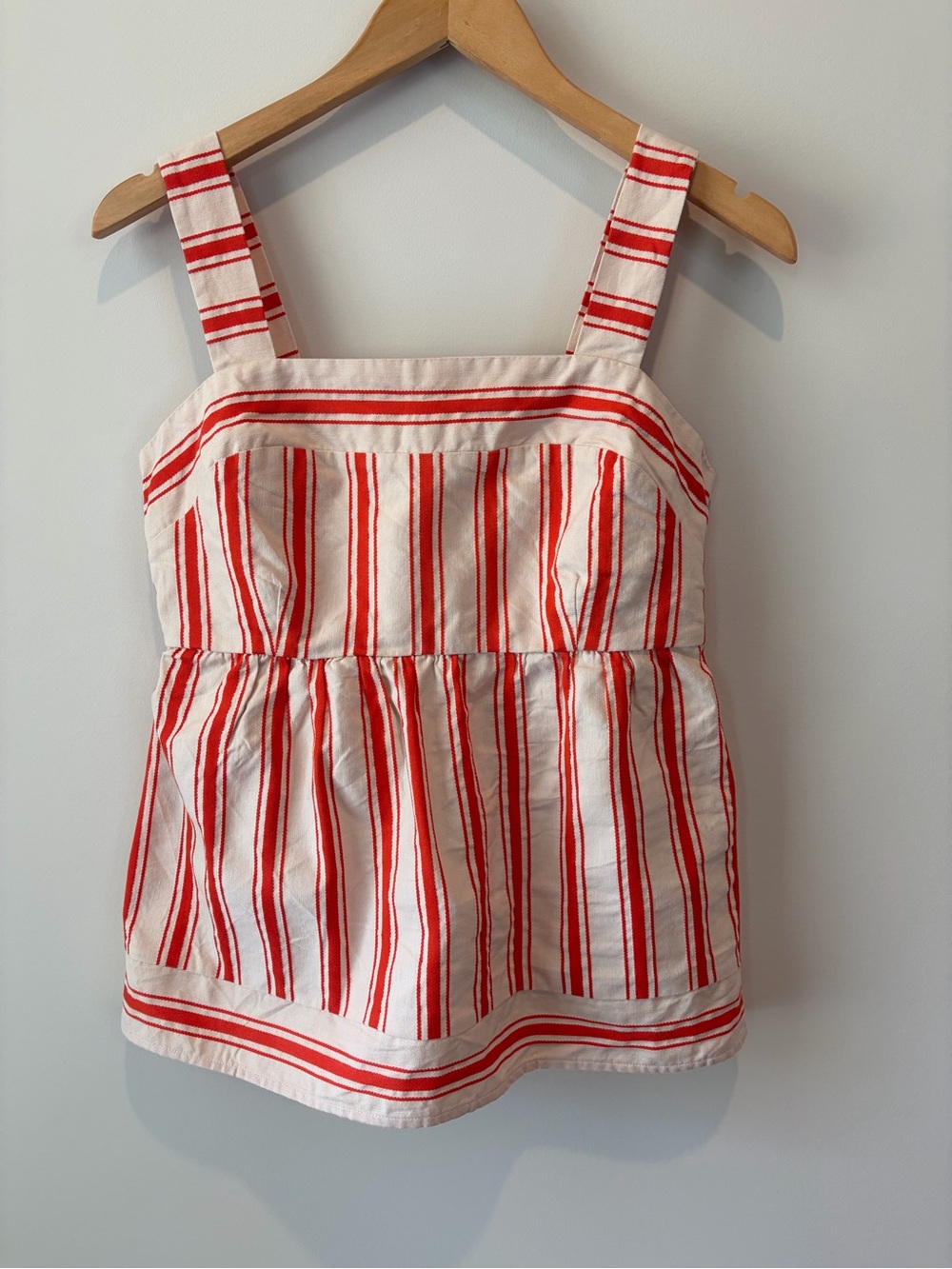 Cabi Orange Stripe Brunch Top Babydoll top S
